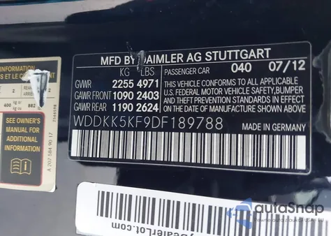 2013 Mercedes-Benz E 350 from USA, damaged, VIN WDDKK5KF9DF189788